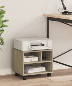 vidaXL Druckerständer mit Rollen Sonoma-Eiche 41x32x34,5 cm