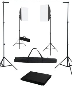 vidaXL Fotostudio-Set mit Softboxen und Hintergrundsystem
