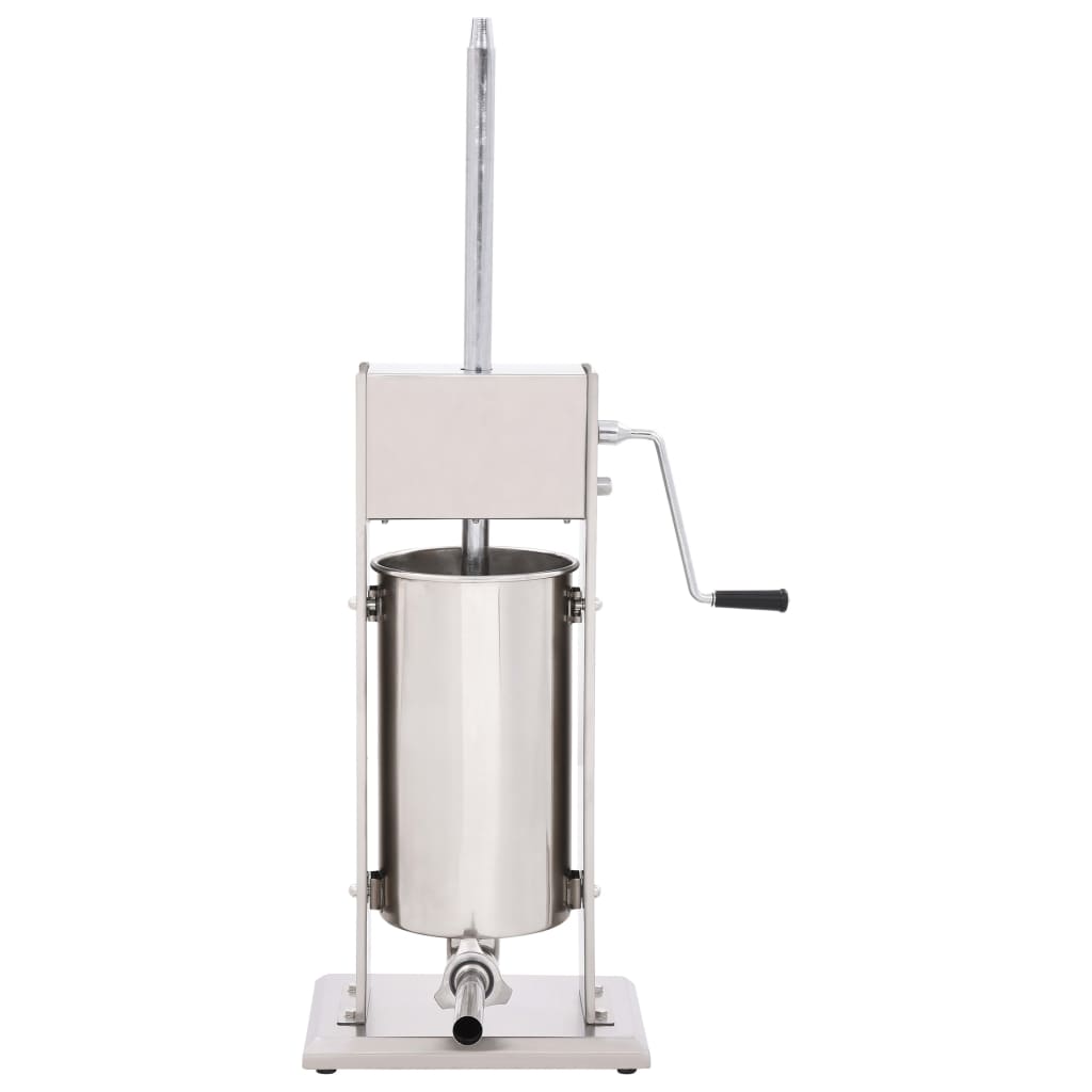 vidaXL Manueller Wurstfüller Silbern 15 L Edelstahl