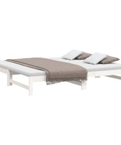 vidaXL Tagesbett Ausziehbar Weiß 2x(90x200) cm Massivholz Kiefer