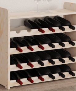vidaXL Weinregal mit Oberplatte 67,5x25x60 cm Massivholz Kiefer