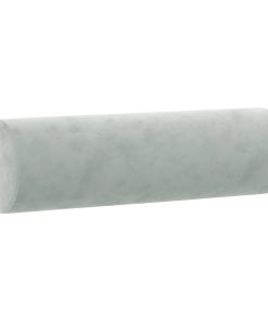vidaXL Zierkissen 2 Stk. Hellgrau Ø15x50 cm Samt