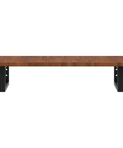 vidaXL Waschtischplatte mit Halterung Stahl und Massivholz Eiche