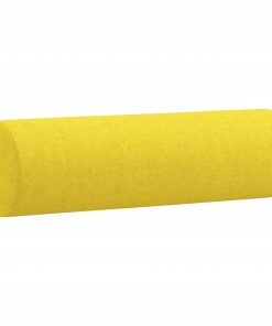 vidaXL Zierkissen 2 Stk. Hellgelb Ø15x50 cm Stoff