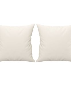 vidaXL Zierkissen 2 Stk. Creme 40x40 cm Kunstleder