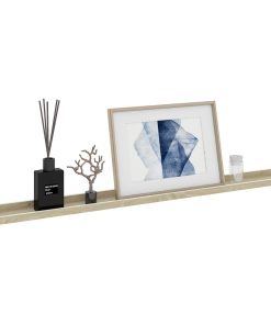 vidaXL Wandregale 2 Stk. Weiß und Sonoma-Eiche 100x9x3 cm