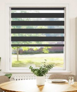 vidaXL Zebrarollo Schwarz 95x150 cm Stoffbreite 90,9 cm Polyester