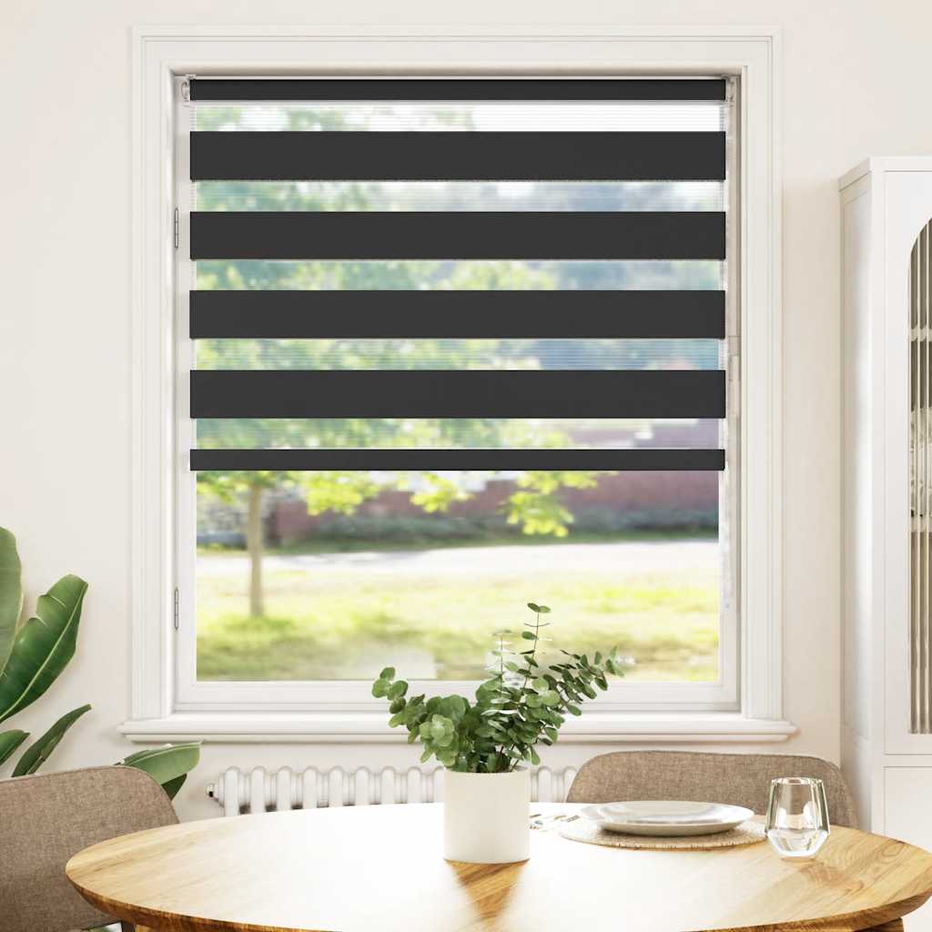 vidaXL Zebrarollo Schwarz 95x150 cm Stoffbreite 90,9 cm Polyester