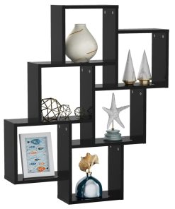 vidaXL Würfelregal Schwarz 78x15x93 cm Holzwerkstoff