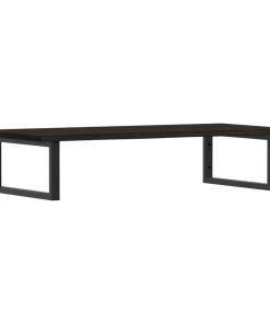 vidaXL Waschtischplatte mit Halterung Stahl und Massivholz Eiche