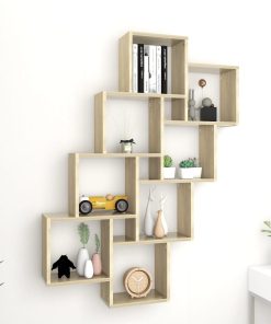 vidaXL Würfelregal Sonoma-Eiche 90x15x119 cm Holzwerkstoff