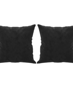 vidaXL Zierkissen 2 Stk. Schwarz 40x40 cm Samt