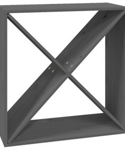 vidaXL Weinregal Grau 62x25x62 cm Massivholz Kiefer