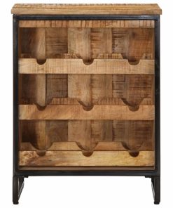 vidaXL Weinregal für 9 Flaschen 55x33x70 cm Massivholz Mango