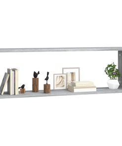 vidaXL Wandregale 2 Stk. Grau Sonoma 80x15x26,5 cm Holzwerkstoff