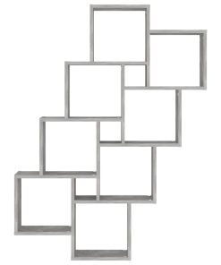vidaXL Würfelregal Betongrau 90x15x119 cm Holzwerkstoff