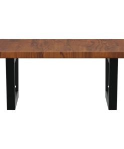 vidaXL Waschtischplatte mit Halterung Stahl und Massivholz Eiche
