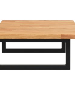 vidaXL Waschtischplatte mit Halterung Stahl und Massivholz Eiche