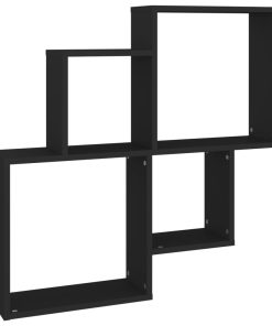 vidaXL Würfelregal Schwarz 80x15x78,5 cm Holzwerkstoff