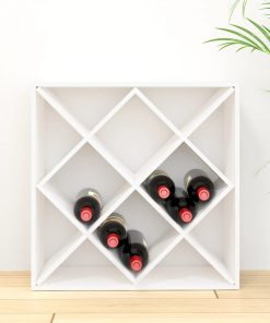 vidaXL Weinregal Weiß 62x25x62 cm Massivholz Kiefer