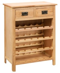 vidaXL Weinschrank 72x32x90 cm Massivholz Eiche