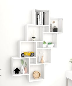 vidaXL Würfelregal Weiß 90x15x119 cm Holzwerkstoff