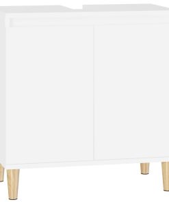 vidaXL Waschbeckenunterschrank Weiß 58x33x60 cm Holzwerkstoff