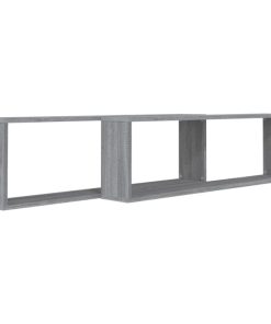 vidaXL Wandregale 2 Stk. Grau Sonoma 100x15x30 cm Holzwerkstoff