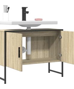 vidaXL Waschbeckenunterschrank Sonoma-Eiche 80x33x60 cm Holzwerkstoff