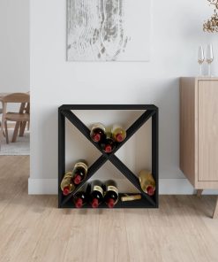 vidaXL Weinregal Schwarz 62x25x62 cm Massivholz Kiefer