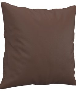 vidaXL Zierkissen 2 Stk. Braun 40x40 cm Kunstleder