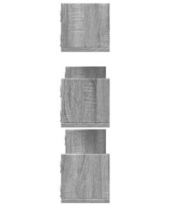 vidaXL Wandregale 3 Stk. Grau Sonoma 80x18x18 cm Holzwerkstoff