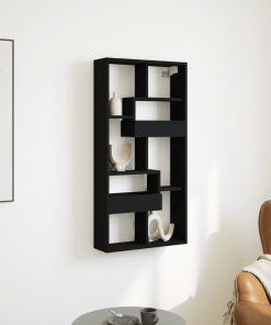 vidaXL Wandschrank Schwarz 50x15x100 cm Holzwerkstoff