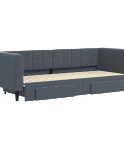 vidaXL Tagesbett Ausziehbar mit Schubladen Dunkelgrau 80x200 cm Samt