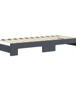 vidaXL Tagesbett Ausziehbar mit Matratzen Dunkelgrau 90x200 cm Samt