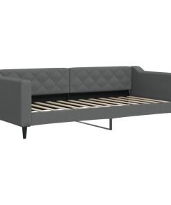 vidaXL Tagesbett Ausziehbar mit Matratzen Dunkelgrau 90x200 cm Stoff