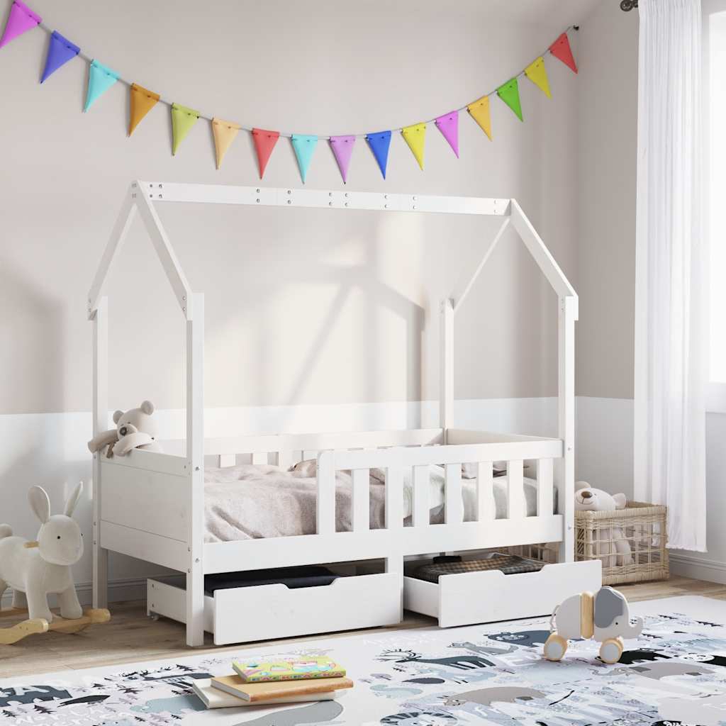vidaXL Kinderbett mit Schubladen 80x170 cm Massivholz Kiefer