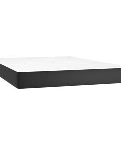 vidaXL Taschenfederkernmatratze Schwarz 140x200x20 cm Kunstleder