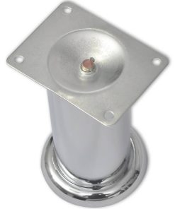 4 x Möbelfuß Sofafuß Sockelfuß Chrom rund 120 mm