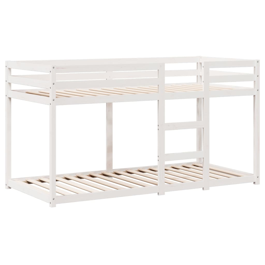 vidaXL Etagenbett mit Dach Weiß 90x190 cm Massivholz Kiefer