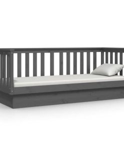vidaXL Tagesbett Grau 90x190 cm Massivholz Kiefer