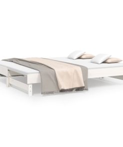 vidaXL Tagesbett Ausziehbar Weiß 2x(90x200) cm Massivholz Kiefer