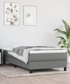 vidaXL Taschenfederkernmatratze Dunkelgrau 90x200x20 cm Stoff