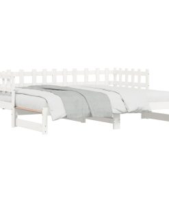 vidaXL Tagesbett Ausziehbar Weiß 2x(90x190) cm Massivholz Kiefer