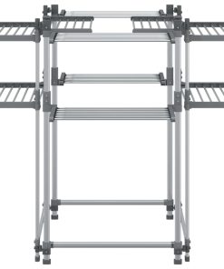 vidaXL Wäschetrockner 107x107x120 cm Aluminium