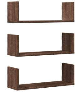 vidaXL Wandregale 3 Stk. Eichen-Optik 58x18x18 cm Holzwerkstoff