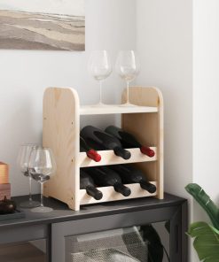 vidaXL Weinregal mit Oberplatte 33x25x37 cm Massivholz Kiefer
