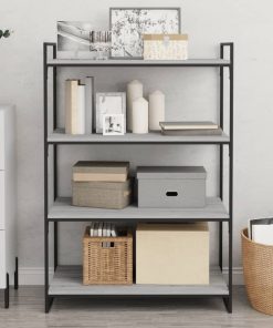 vidaXL Wandregale 4 Stk. Grau Sonoma 80x40x1,5 cm Holzwerkstoff