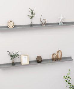 vidaXL Wandregale 2 Stk. Grau 115x9x3 cm
