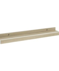 vidaXL Wandregale 2 Stk. Weiß und Sonoma-Eiche 40x9x3 cm